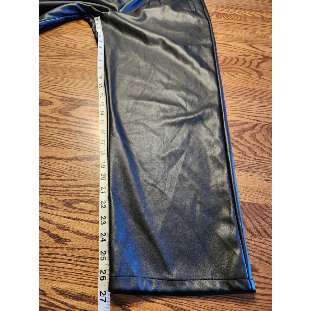Bagatelle Collection Faux Leather Pants Womens Size XL Black Pleated Pockets - Picture 5 of 9